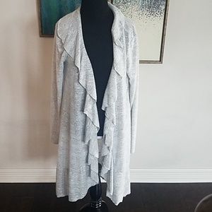 Long ruffle cardigan